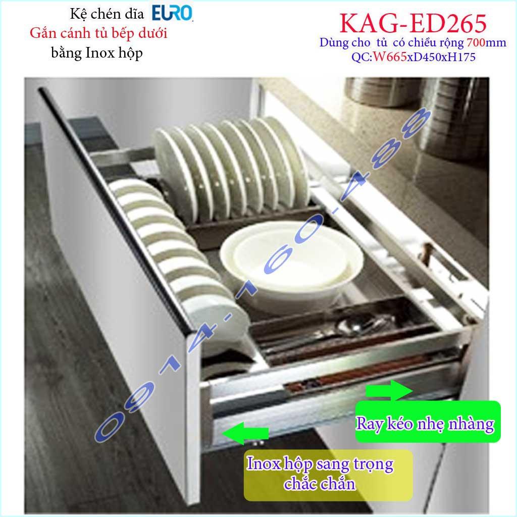 Kệ xoong nồi inox hộp, Kệ đựng chén bát-nồi xoong inox hộp âm tủ ED244-60cm-70cm-75cm-80cm-90cm