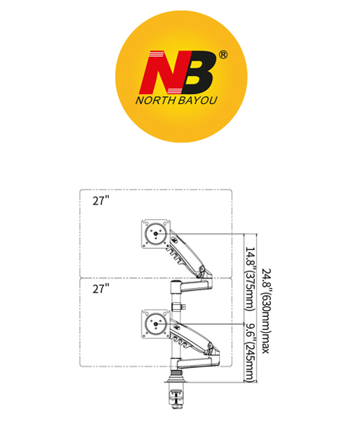 Giá treo 2 màn hình máy tính NB-H160(Hàng Nhập Khẩu)