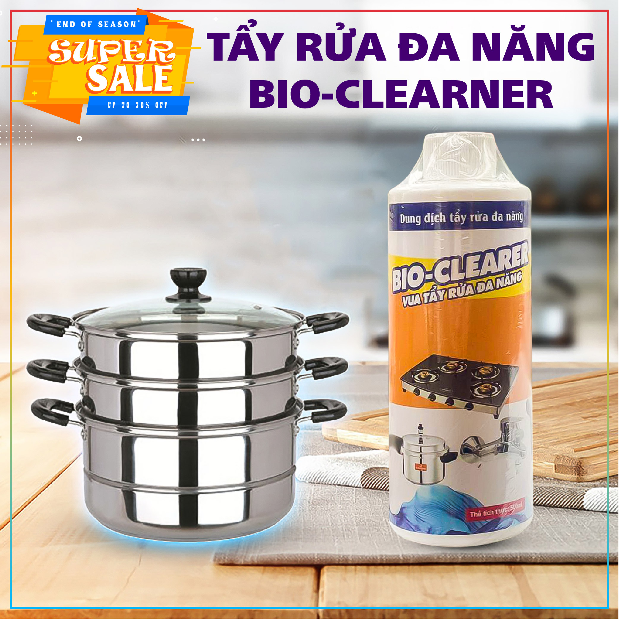Nước Tây Rửa Đa Năng Bio Clearer - Chất Tây Bẩn Nhà Bếp Nhà Tắm Mùi Hương Dễ Chịu Làm Sạch Hiệu Quả