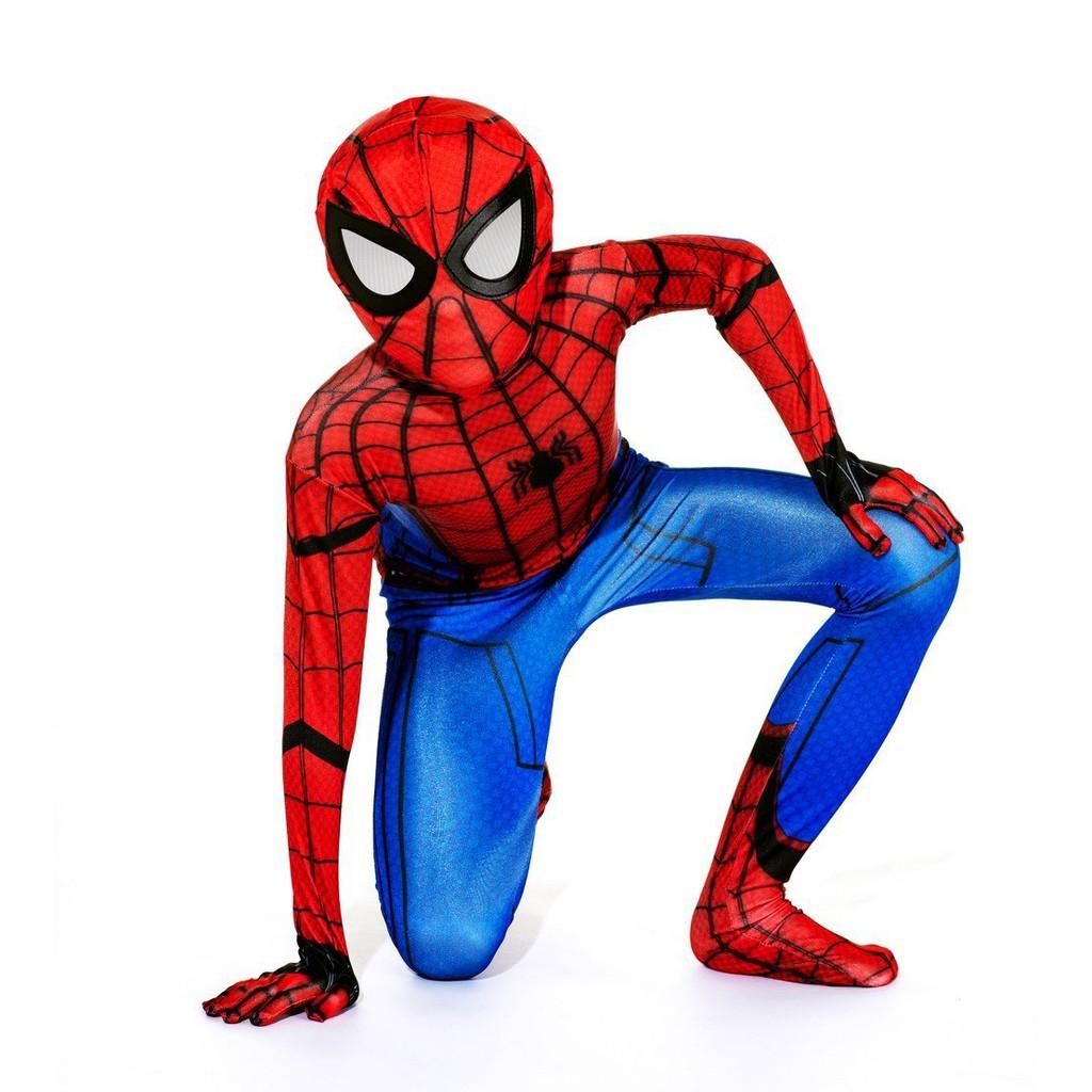 Quần áo siêu nhân hóa trang Người Nhện - SpiderMan cực chất áo liền quần kèm mũ trùm