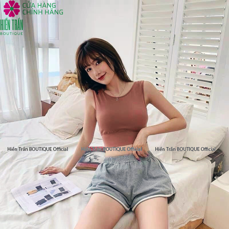Áo croptop Hiền Trần BOUTIQUE có đệm ngực siêu xinh