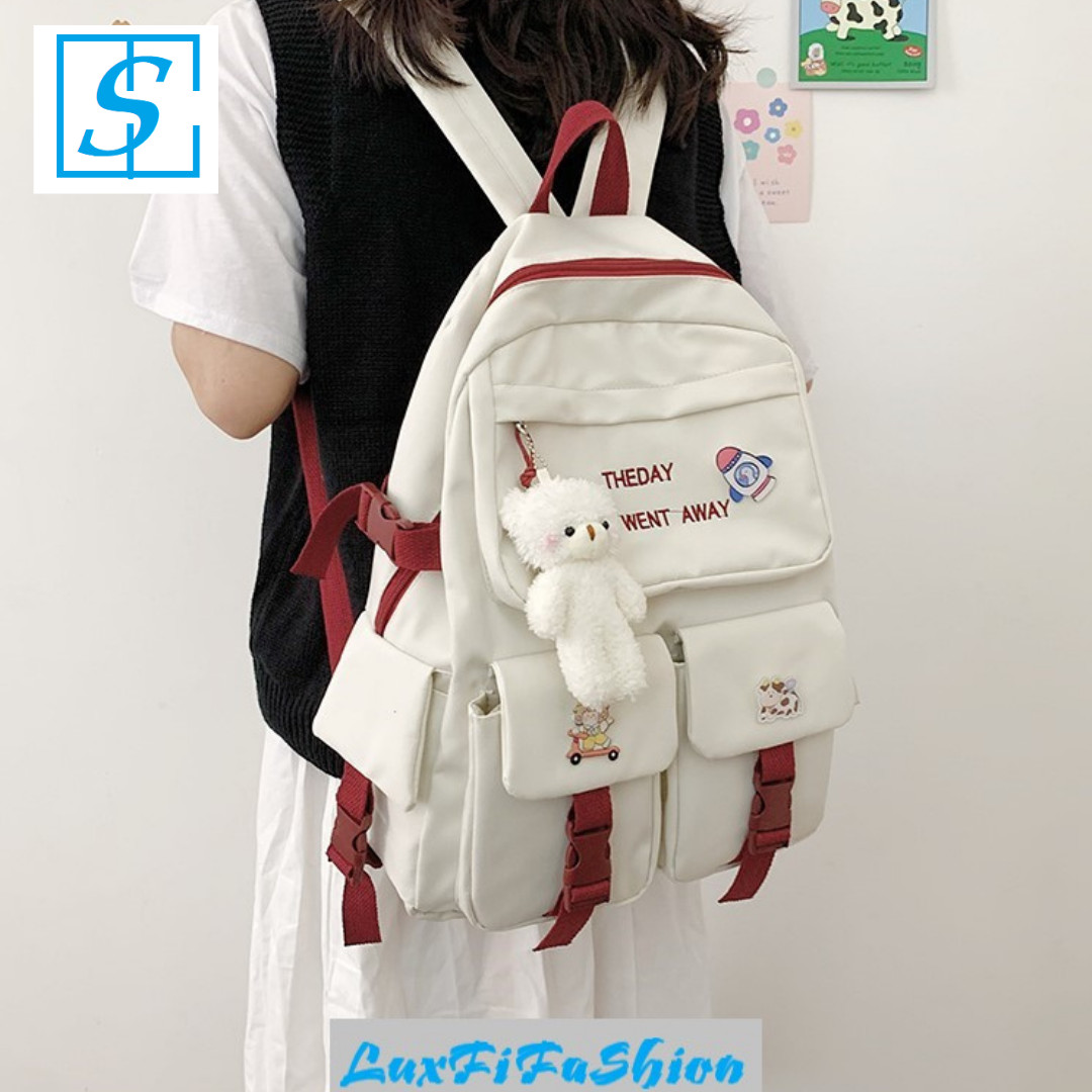 Cặp Học Sinh Nữ Version Hàn Quốc Ulzzang Balo Học Sinh Nữ Dễ Thương Sinh Động MÃ FS816