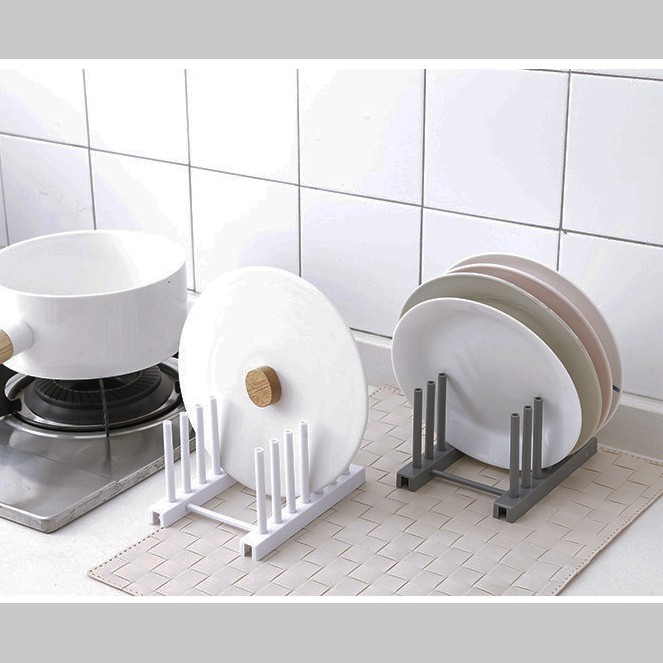 Kệ nhựa để chén dĩa tiện lợi hình chữ T - giao màu ngẫu nhiên