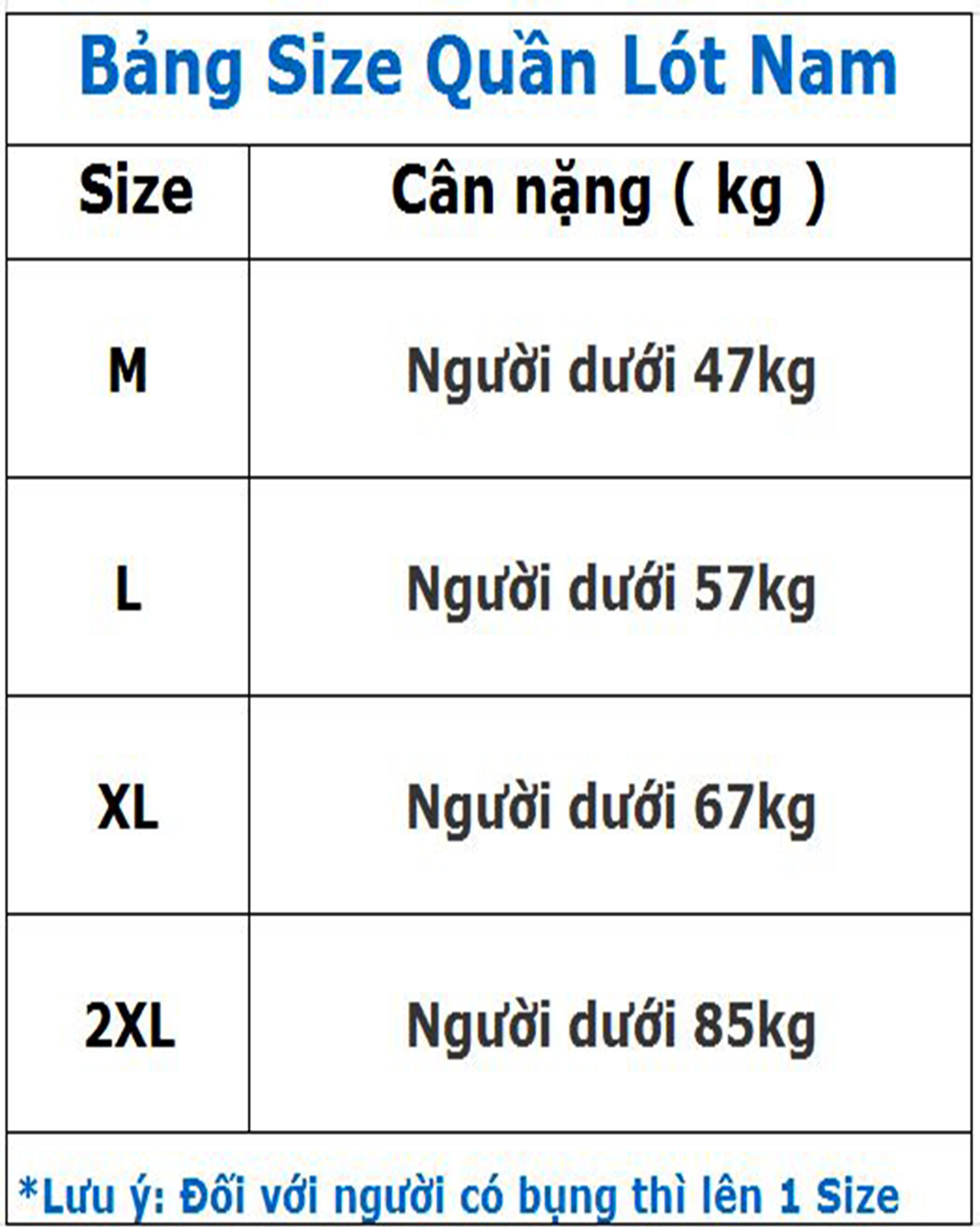Quần lót nam cao cấp thun lạnh (Dành cho các bạn từ 47-85kg), Co giãn 4 chiều cực tốt
