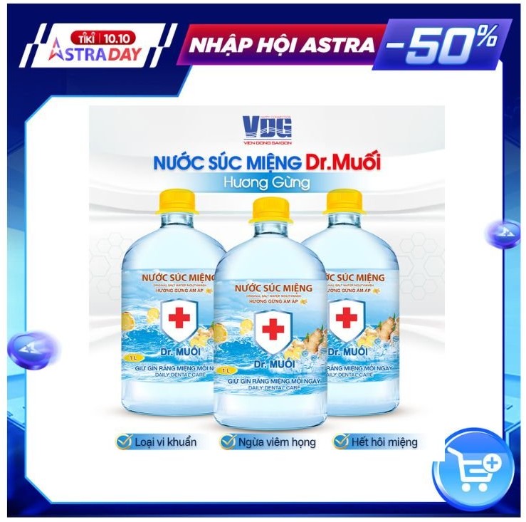 Nước súc miệng Dr. Muối hương Gừng ấm áp (1000ml)