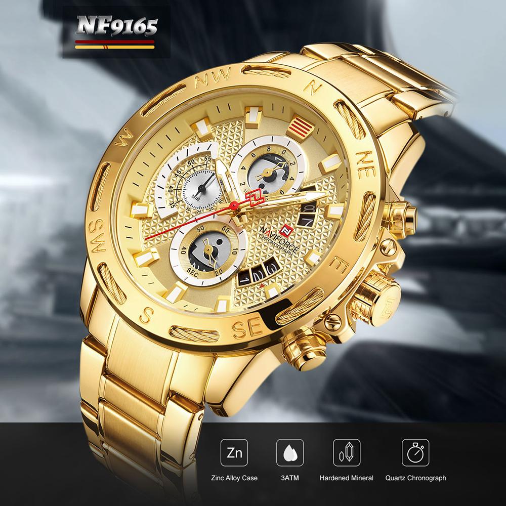 Đồng hồ đeo tay Dây đeo bằng thép không gỉ Thạch anh NAVIFORCE