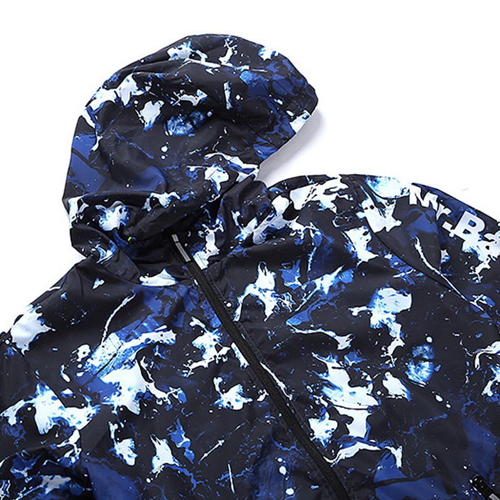Men Women Summer Rain Sunproof Waterproof 3D Print Hooded Sports Jacket Outdoor Coat Fast Dry