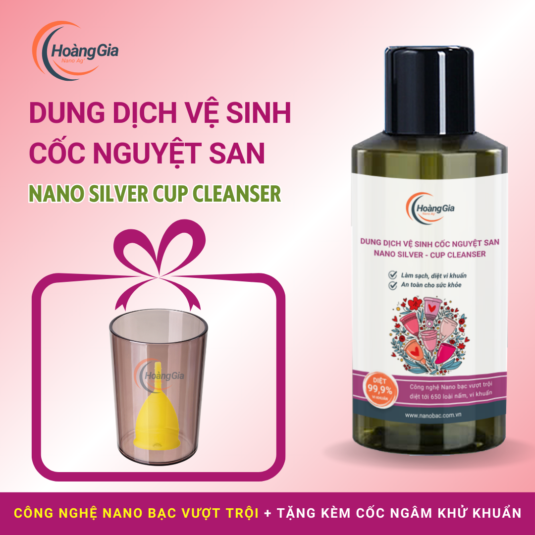 Dung Dịch Vệ Sinh Cốc Nguyệt San Nano Bạc - Làm Sạch, Khử Khuẩn Dịu Nhẹ &amp; An Toàn, Không Kích Ứng