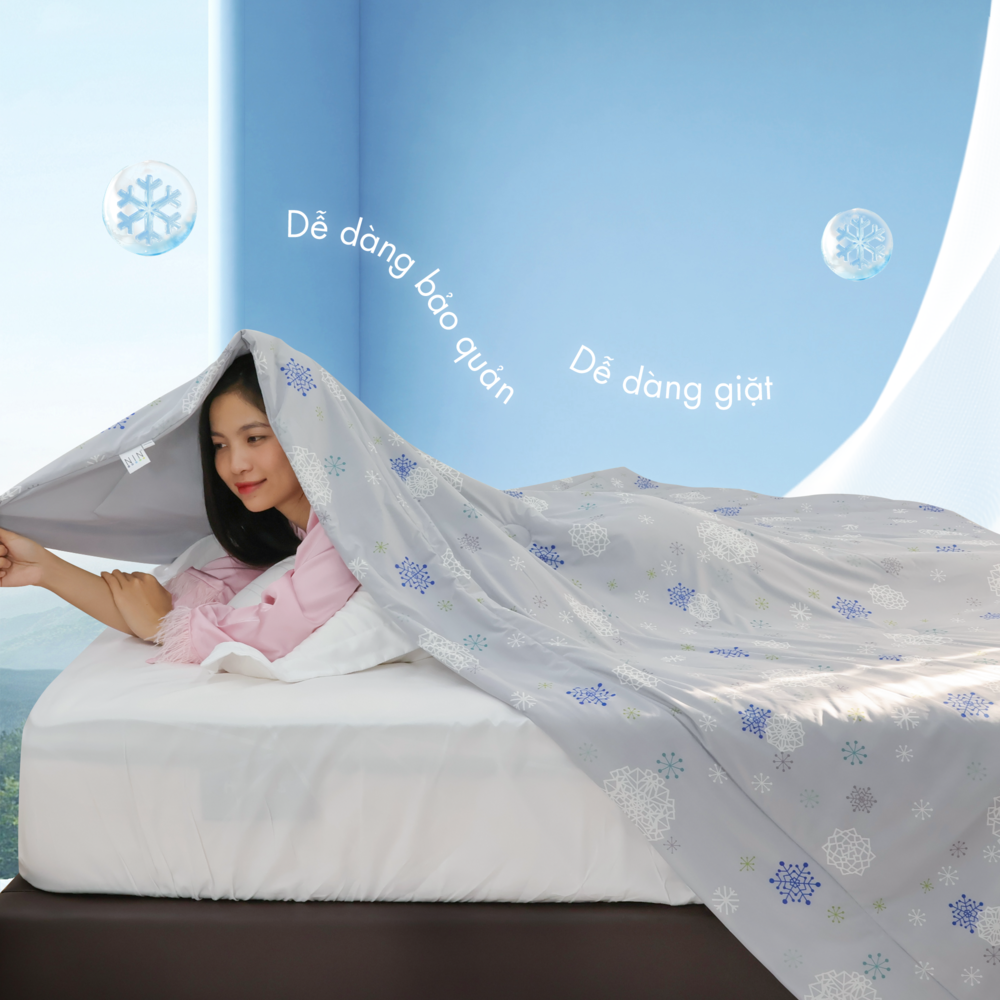 [CHĂN HÈ MÁT LẠNH] Mền lạnh I Cool Advance NIN House | Chăn mền Ice Silk fabric siêu mát lạnh cao cấp 2mx2m2 màu NM8031, Chăn điều hoà nhiều độ