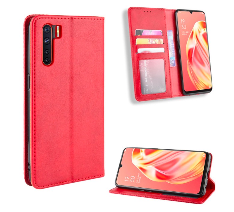 Bao da dành cho OPPO A91 Flip Wallet Leather dạng ví đa năng siêu bền siêu êm