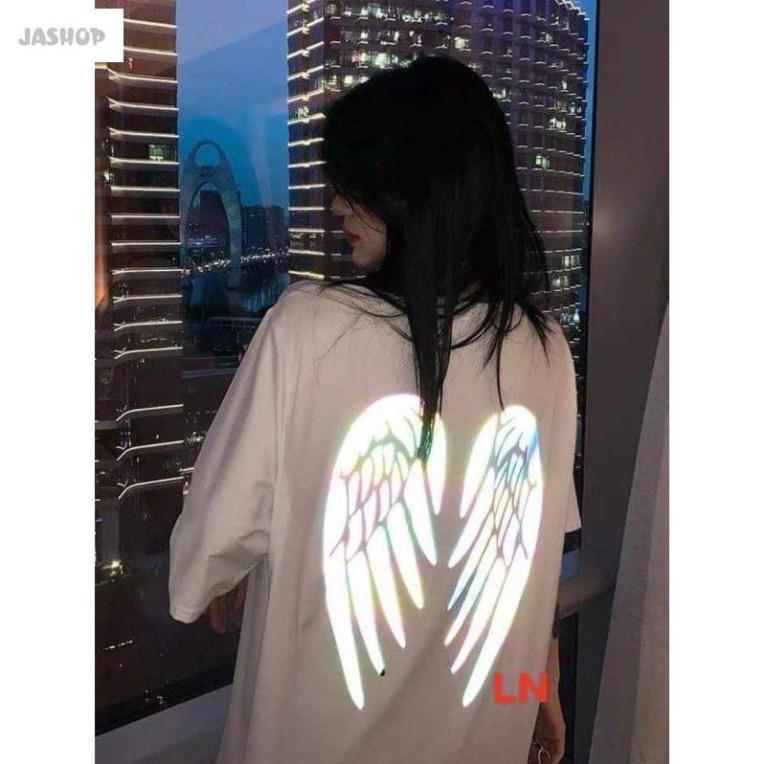 Áo phông thun tay lỡ thời trang nam nữ - áo hè đôi cánh phản quang - form thụng unisex, đủ size chất cotton mềm mịn