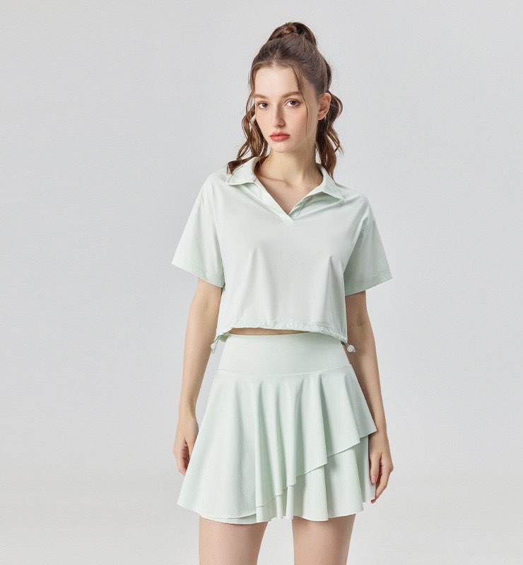 Áo crop top thể thao rút dây năng động trẻ trung cho nữ