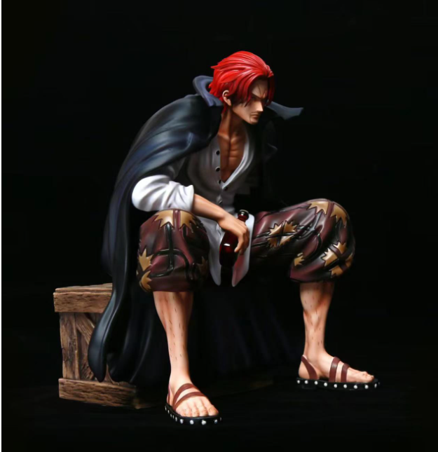 Mô hình One piece BT Shanks tóc đổ ngồi 17cm - Figure vua hải tặc loại 1 nét