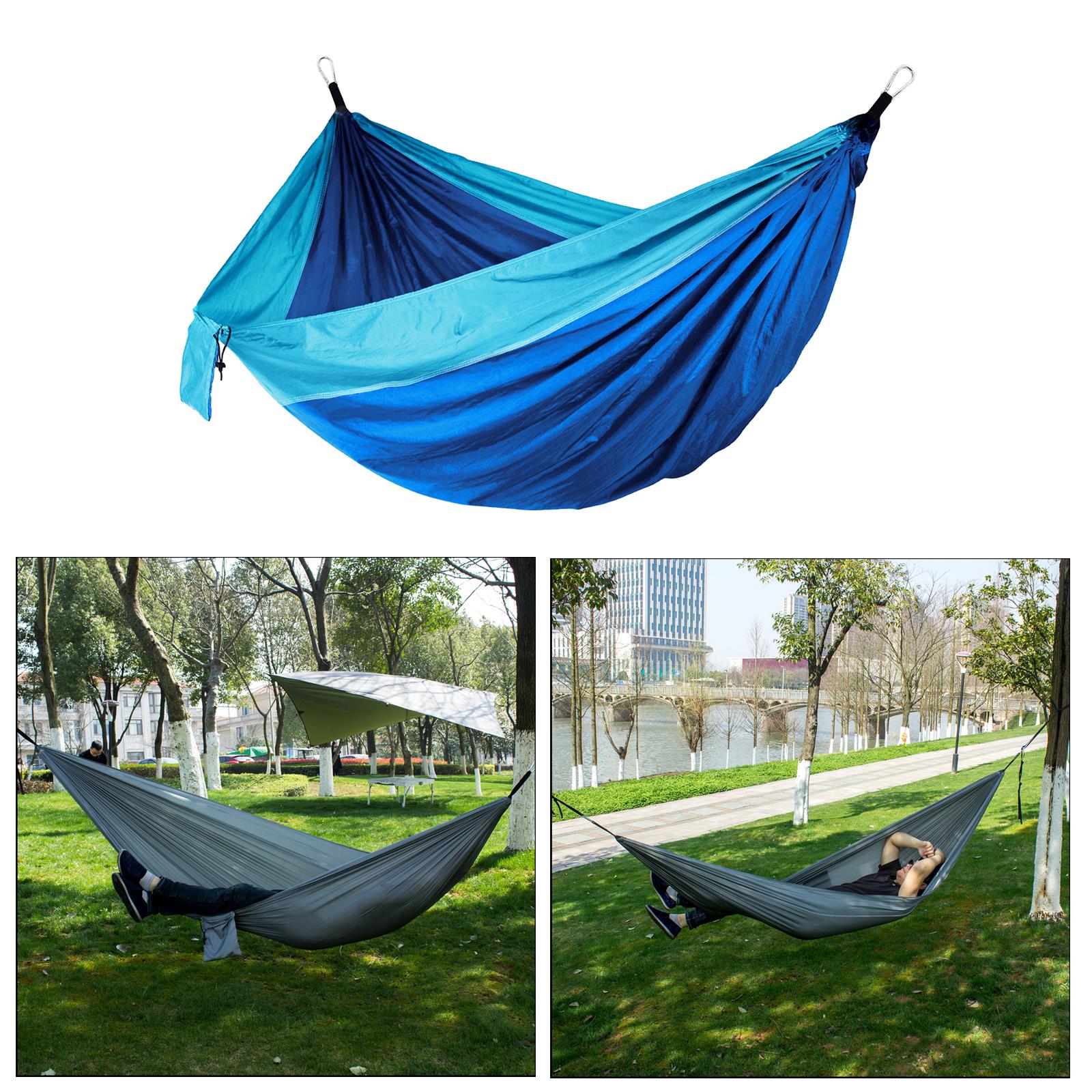 2 Person Hanging Hammock Swing Camping Canvas Bed with Straps, Hooks