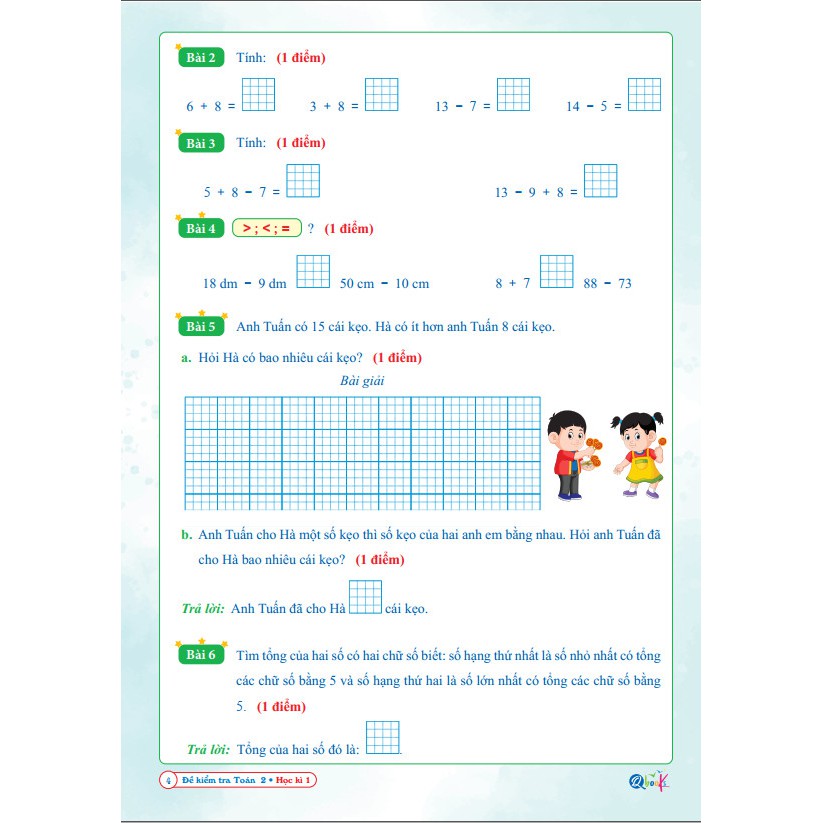 Sách - Combo Bài Tập Tuần và Đề Kiểm Tra Toán Lớp 2 - Cánh Diều - Học Kì 1