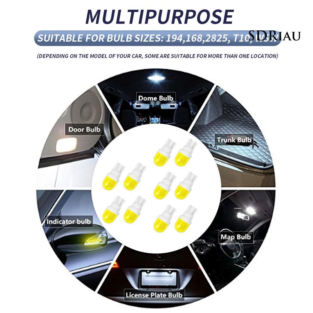 Bộ 10 Đèn Led T10-2Smd Ánh Sáng Vàng Cao Cấp Cho Xe Ô Tô