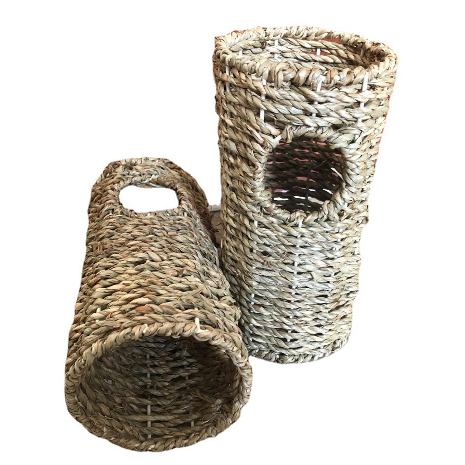 Hamster Grass Tunnel Tunnel Nest with Open Entrance House Peep Hole Home Hamster Toys Hideout for Syrian Hamster Rats Chinchilla Mice
