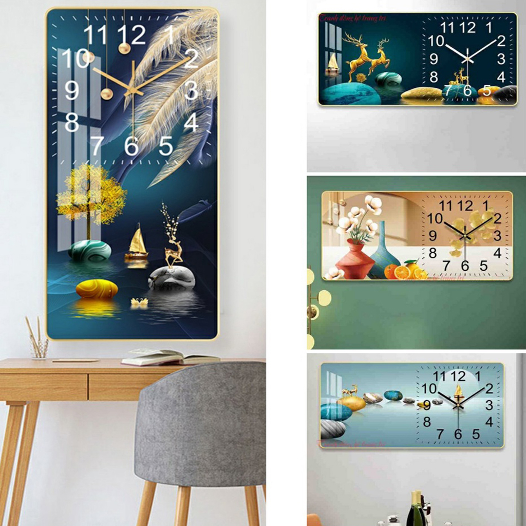 Tranh Tráng Gương Đồng Hồ Thuận Buồm Xuôi Gió Đem Tài Lộc Cho Gia Chủ