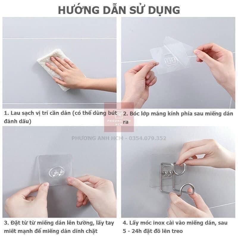 móc treo thau chậu dán tường set 3 cái