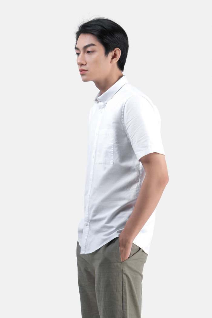 ÁO SƠ MI NAM TAY NGẮN OXFORD ROUTINE FORM FITTED - 10F22SHS002CR1 | LASTORE MENSWEAR
