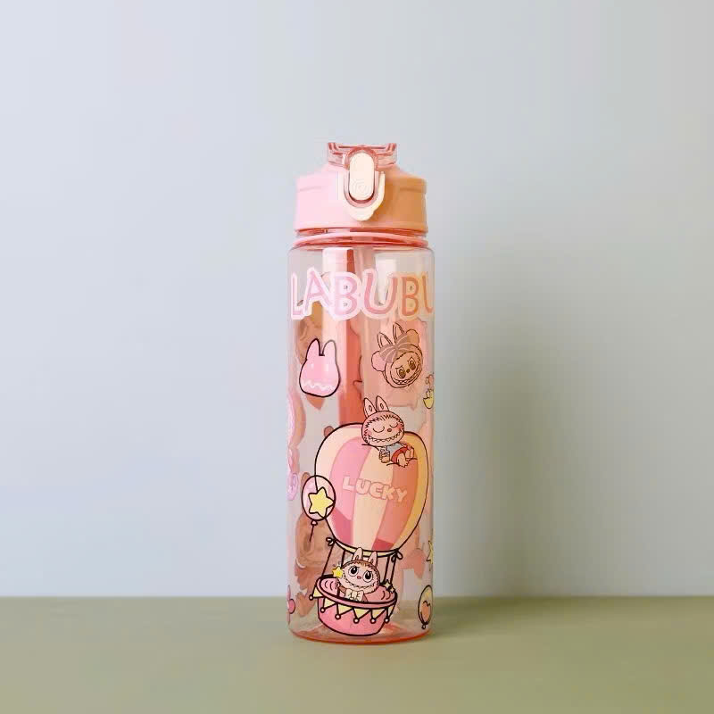Bình Nước Học Sinh 750ml Hoạt Hình LABUBU Dễ Thương, Bình Đựng Nước Có Ống Hút Cho Bé - HÀNG CHÍNH HÃNG MINIIN