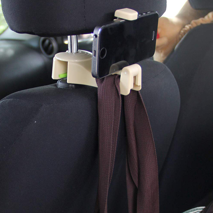 Móc treo đồ đa năng, giá đỡ điện thoại gắn lưng ghế ô tô