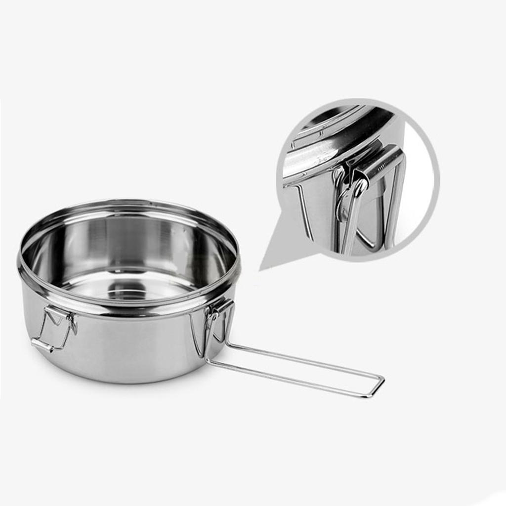 2x Stainless Steel Lunch Box Portable Small Fruit Container Travel Camping