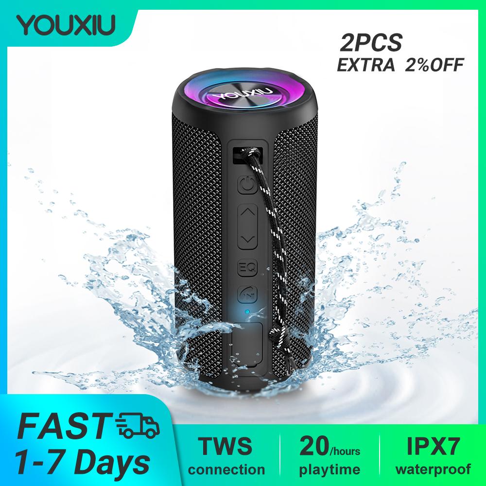 Loa bluetooth di động bạn ipx7 không thấm nước 20 giờ chơi loa siêu trầm TWS 20W âm thanh nổi xung quanh loa không dây ngoài trời