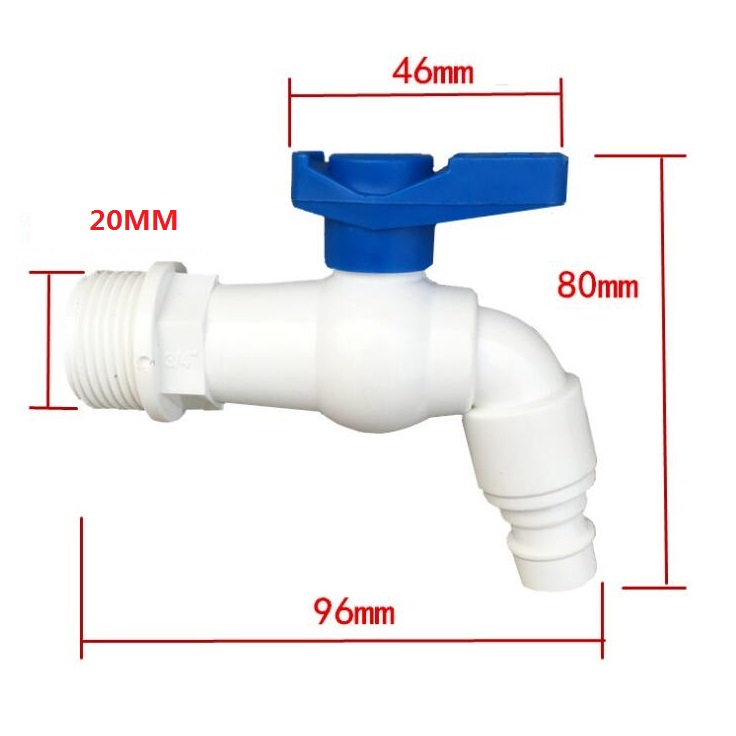Combo 2 vòi máy giặt bằng nhựa PPR trắng - Màu Xanh - Cam Tặng Kèm Băng Keo Lụa