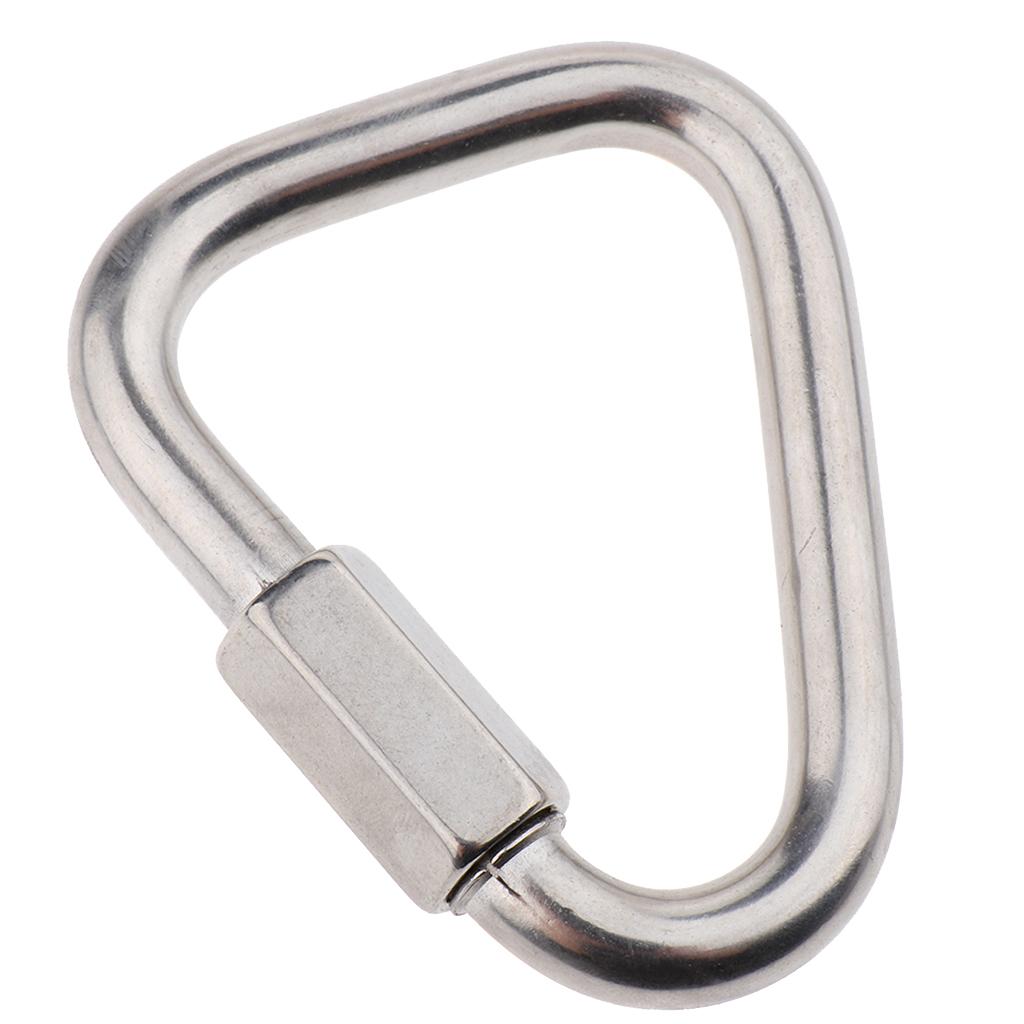 Stainless Steel Carabiners Keychain Clip for Hammock Camping Backpack Dog Leash Outdoor Camping Keychain Quick Link 10mm