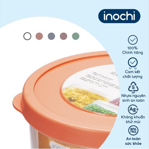 Hộp thực phẩm tròn Inochi - Hokkaido 1000ml màu Xanh/Hồng/Cam