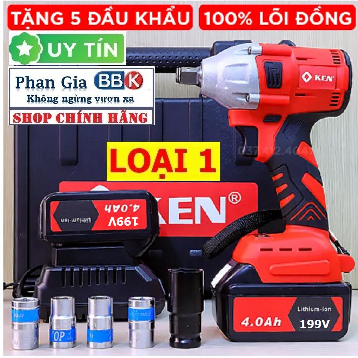 [LOẠI 1] Máy khoan pin, Máy Siết Bulong KEN199v Động cơ Không Chổi Than, pin khủng 10cell