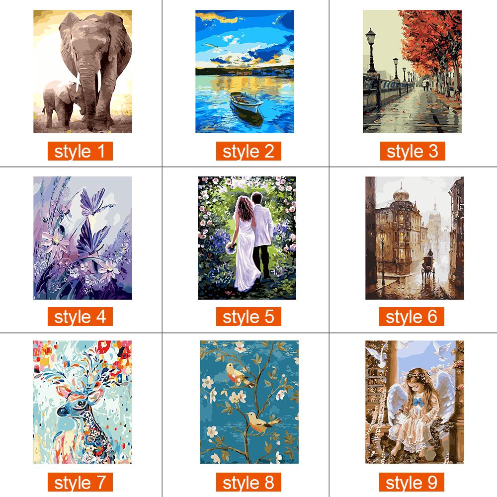 Tranh sơn dầu tự làm vẽ theo số, tranh trang trí tường