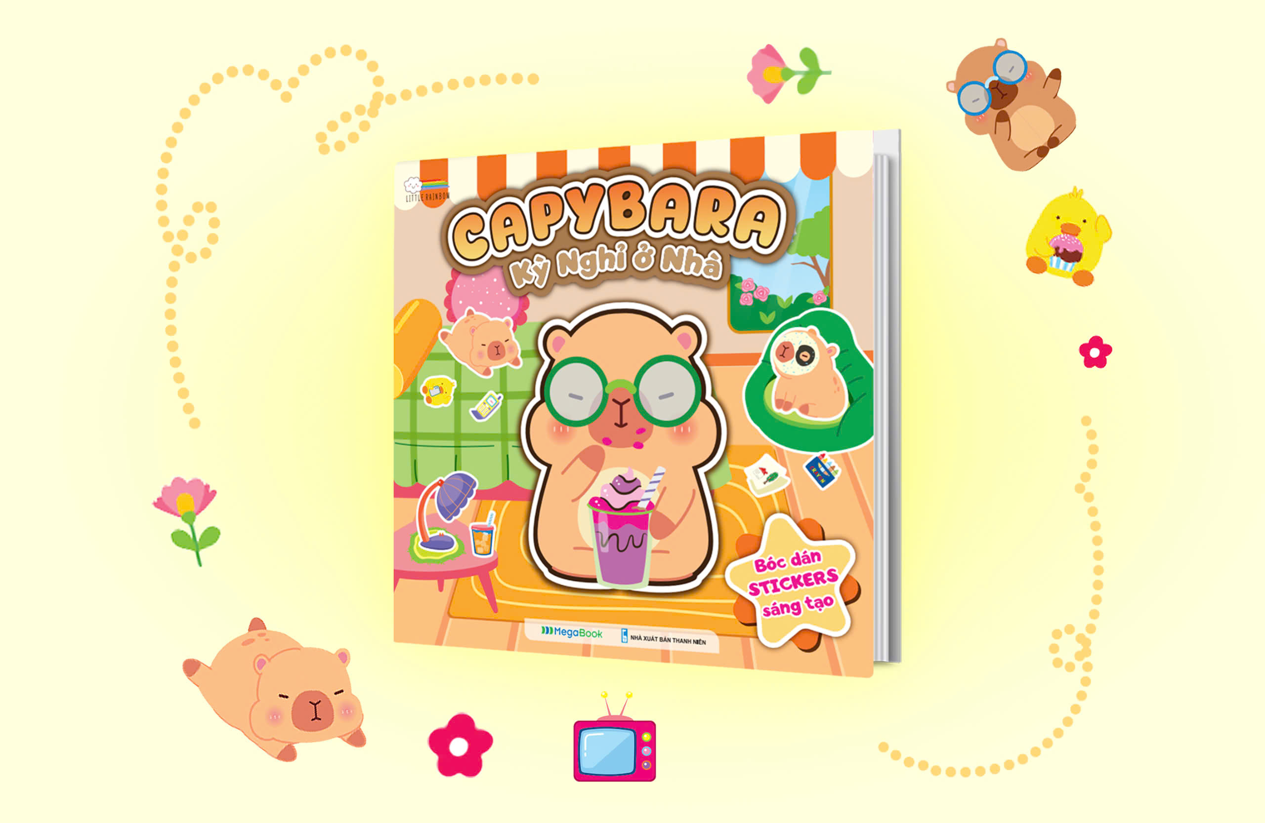 Capybara - Kỳ nghỉ ở nhà (Đồ chơi bóc dán sticker cho bé)