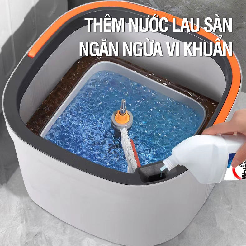 Bộ Cây Lau Nhà Tách Nước Bẩn KITIMOP N08 PRO - Thùng Lau Nhà Tự Vắt Thông Minh, Chổi Lau Nhà 360 Độ, Lau Sàn Làm Sạch