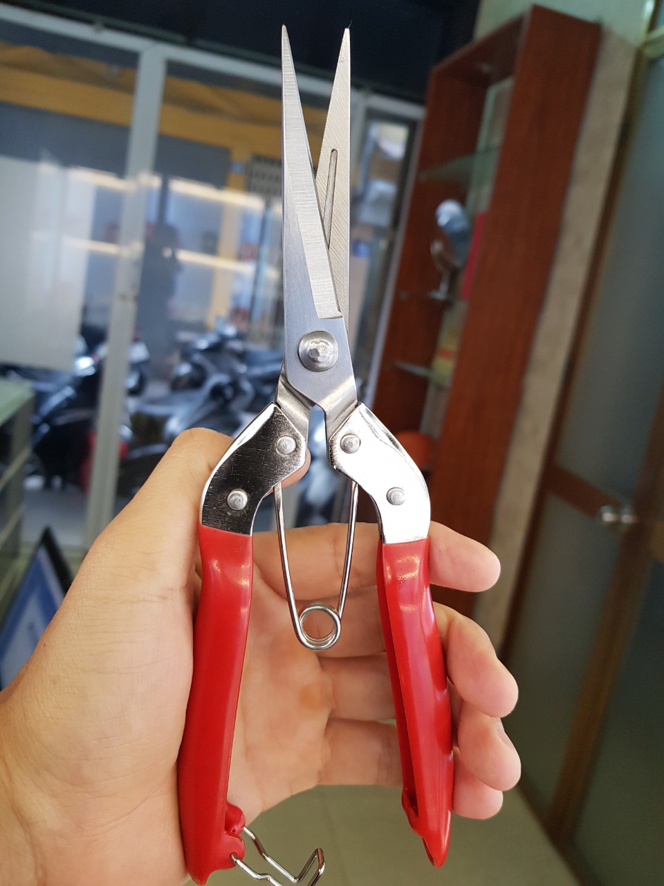 KÉO TỈA CHI DĂM CÁN ĐỎ 21CM THÉP KHÔNG GỈ