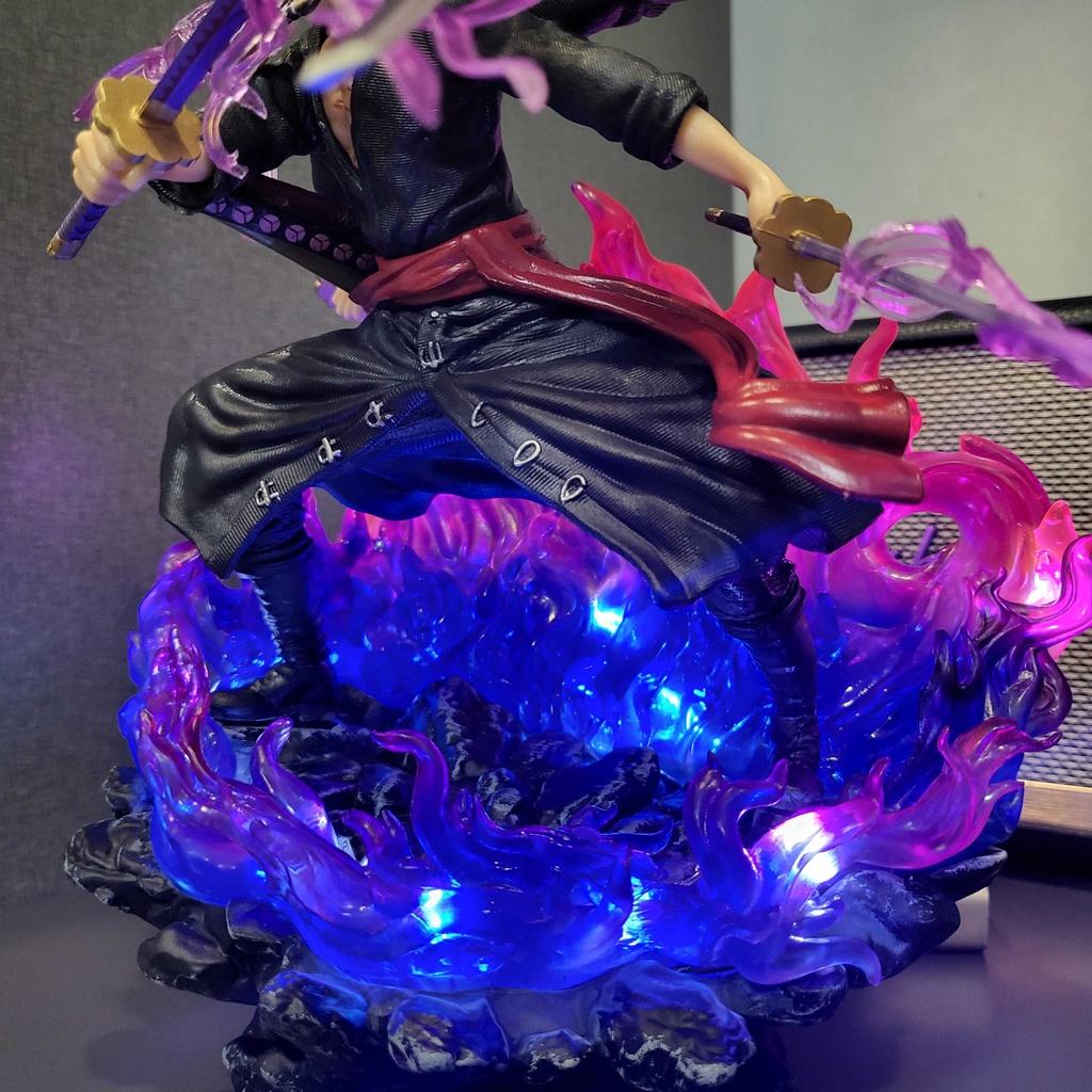 Mô hình Zoro Asura chín kiếm ba đầu 38 cm có LED - One Piece