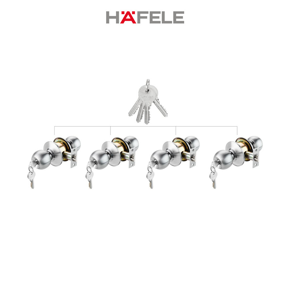 Bộ khóa 3 ổ khóa tròn và chìa chủ Hafele - 489.93.252