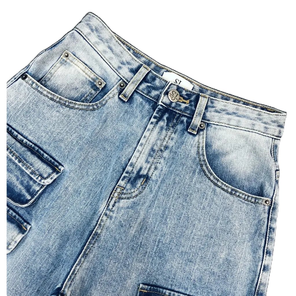 Quần Jean túi hộp cá tính SJS07_Quần bò túi hộp ống rộng dáng suông phong cách unisex hàng cao cấp, Samma Jeans