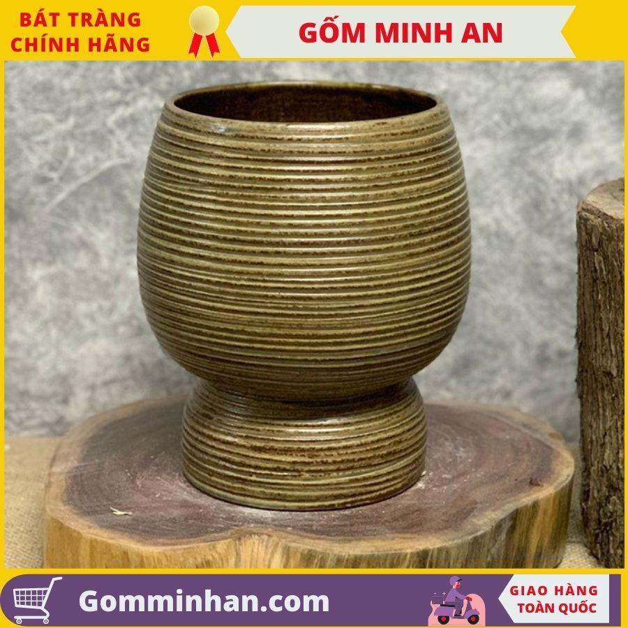 Bình Hoa Lọ Hoa Men Mộc Dáng Ly Béo- Gốm Sứ Bát Tràng- Gốm Minh An- Lọ Hoa Đẹp