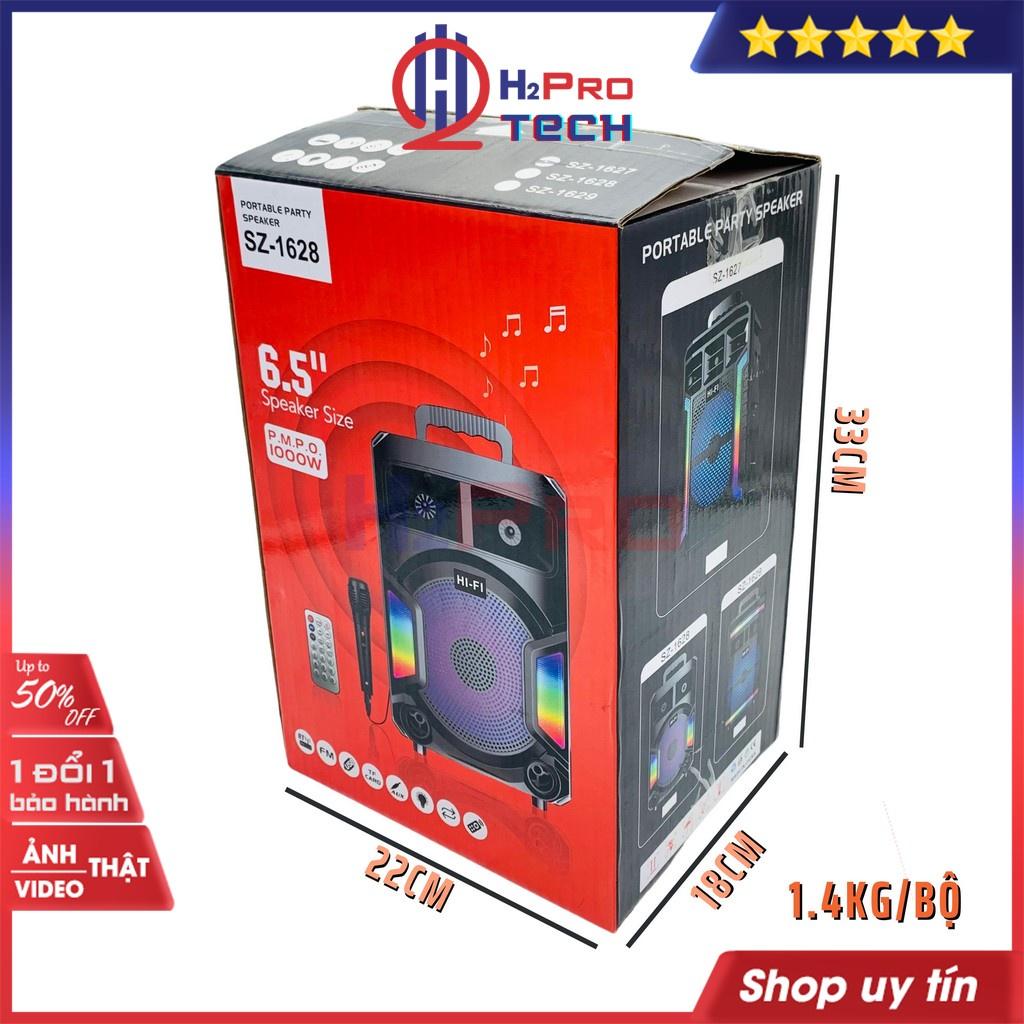 Loa Karaoke Bluetooth, Loa Karaoke Di Động Sz-16 Cao Cấp, Bass 16-100W-Đèn Led 7 Màu (Quà 199k Mic Có Dây)-H2Pro Tech