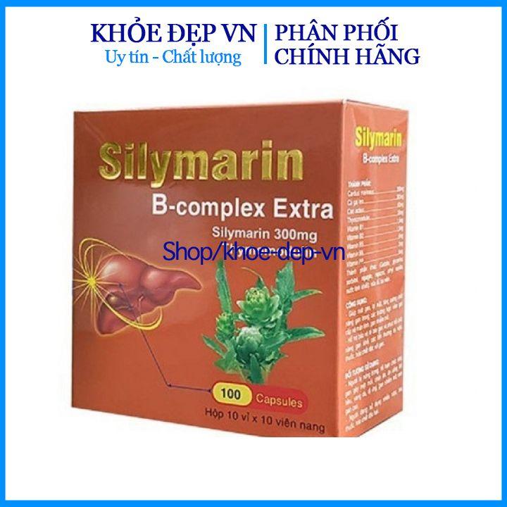 FREESHIPBổ gan Silymarin B-complex Extra giải độc gan, hạ men gan - Hộp 100 viên