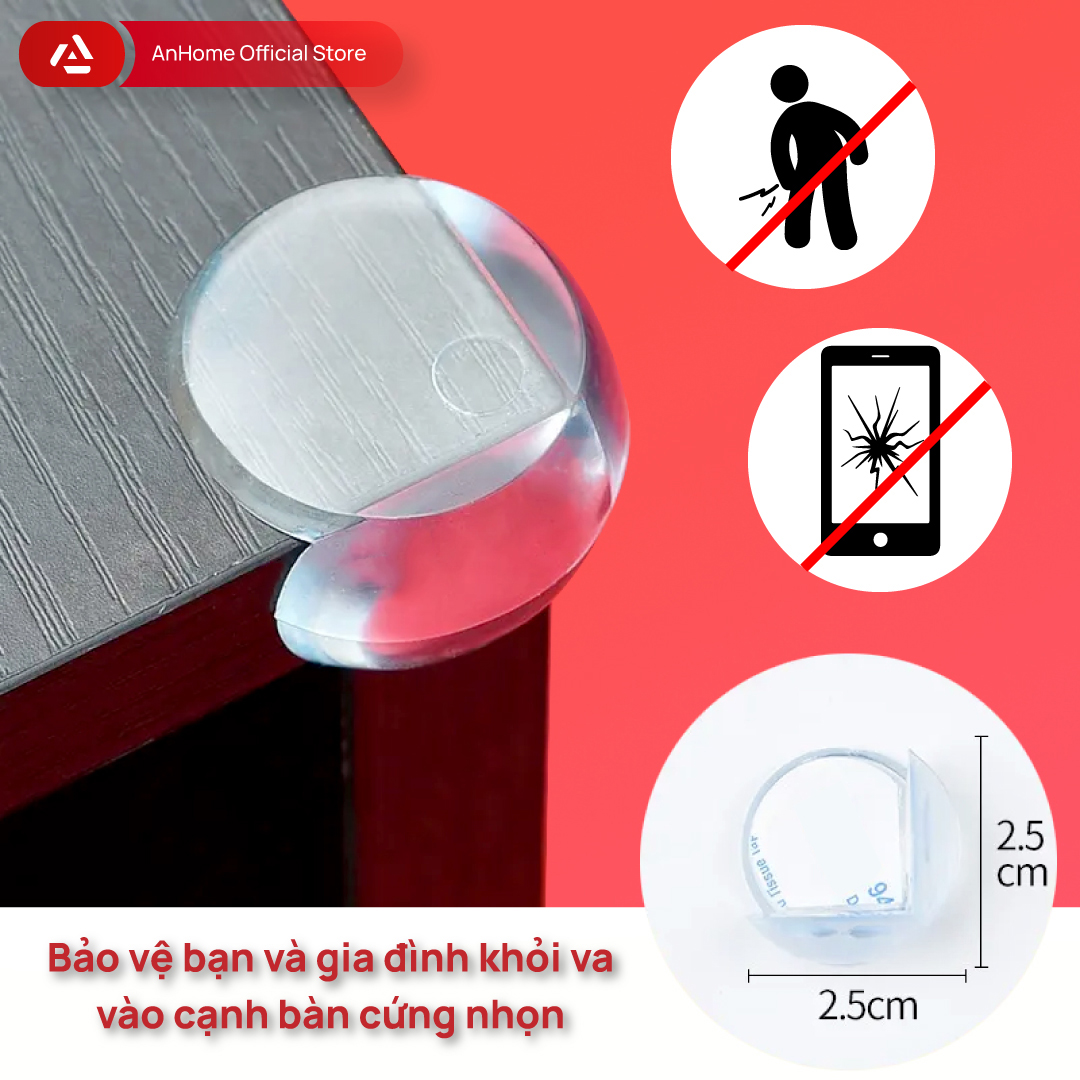 Bịt góc bàn, bọc cạnh bàn AnHome RC1 có dán 3M, bảo vệ an toàn cho trẻ em