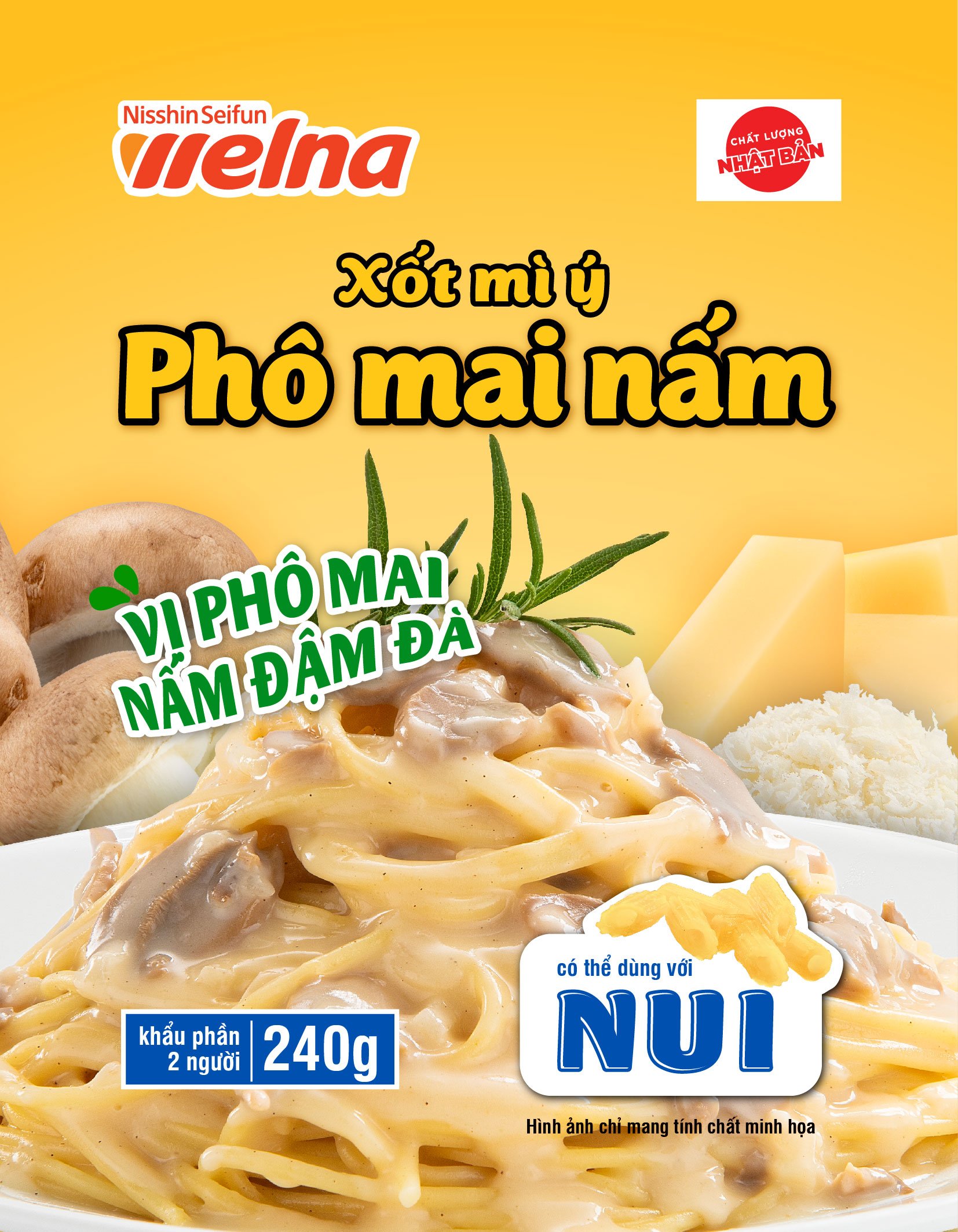 Xốt Mì Ý Nisshin Hương Vị Phô Mai Nấm - Nisshin Seifun Welna Shop