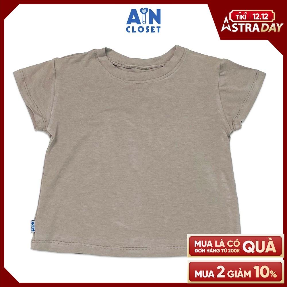 Áo ngắn tay unisex cho bé Xám Trơn thun cotton - AICDBTREJCIL - AIN Closet