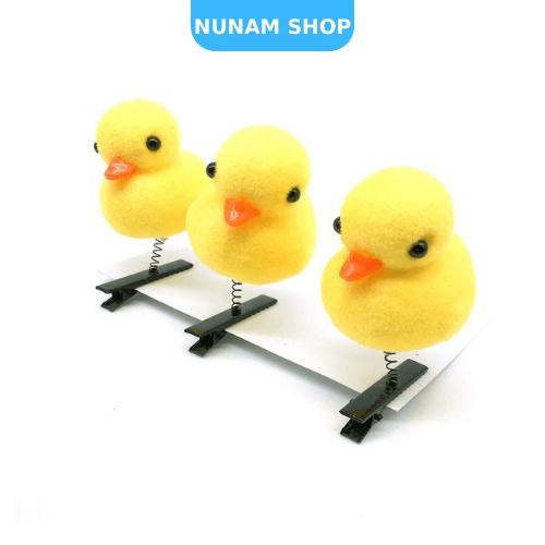 Kẹp tóc lò xo vịt vàng hoặc trái tim đáng yêu xinh xắn Nunam Shop