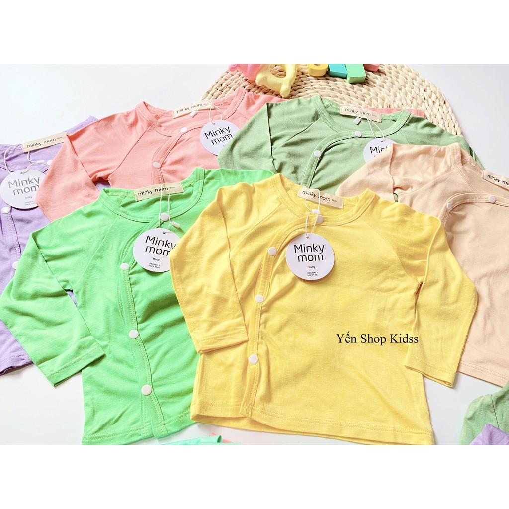 Bộ Dài Tay Minky Mom Cài Lệch Sơ Sinh Cho Bé Yêu