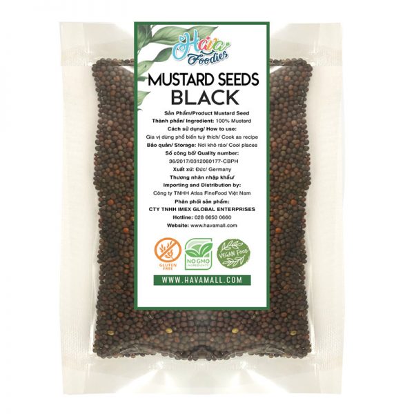 Hạt Mù Tạt Đen Thương Hiệu Hava Foodies Gói 100g – Black Mustard Seed