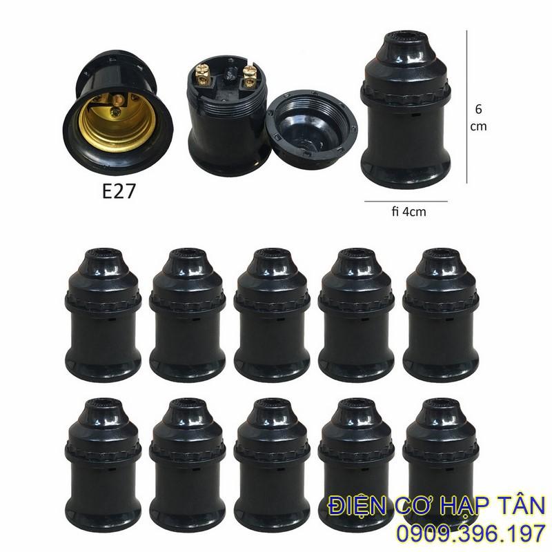 Đuôi đèn thả , đuôi đèn xoáy e27 đen trắng 27mm
