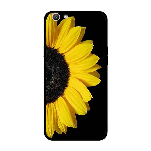 Ốp Lưng in cho Oppo F1s mẫu Hoa Hướng Dương Nền Đen - Hàng Chính Hãng